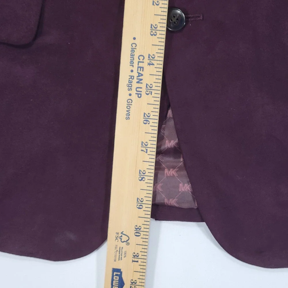 Michael Kors Men's Suede Sport Coat Blazer Two Button KENT Burgundy‎ 42R NEW